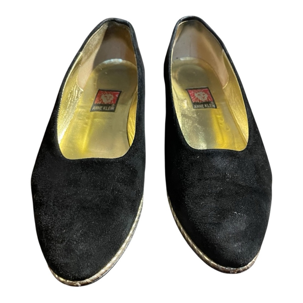 Anne Klein Vintage Black Suede Slip-On Flats | Timeless Classic Chic 7M - Picture 2 of 12